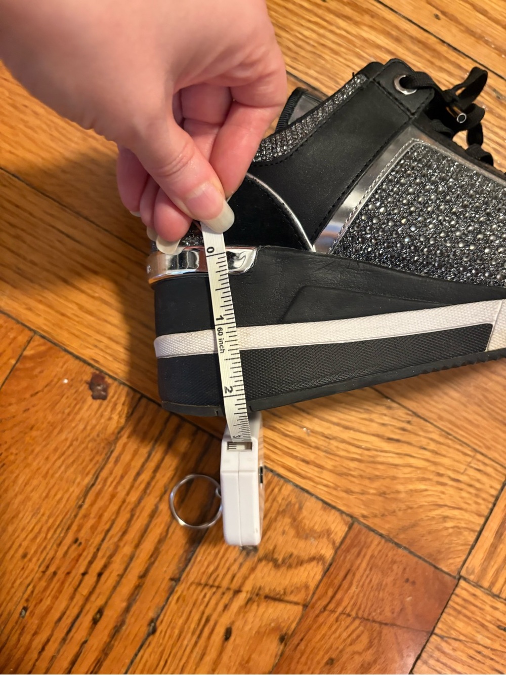 Michael Kors wedge with crystals Black & Silver Glitter Wedge Sneakers - Picture 5 of 5